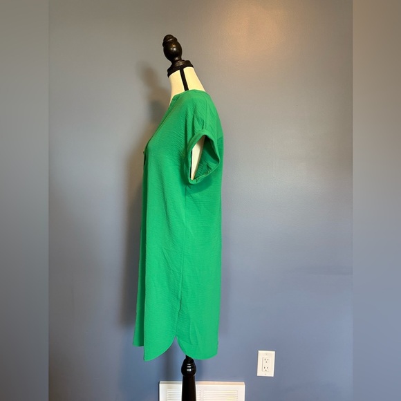 Reitmans Green Tunic Dress with Mandarin Collar and Cap Sleeves size XS - Picture 14 of 14